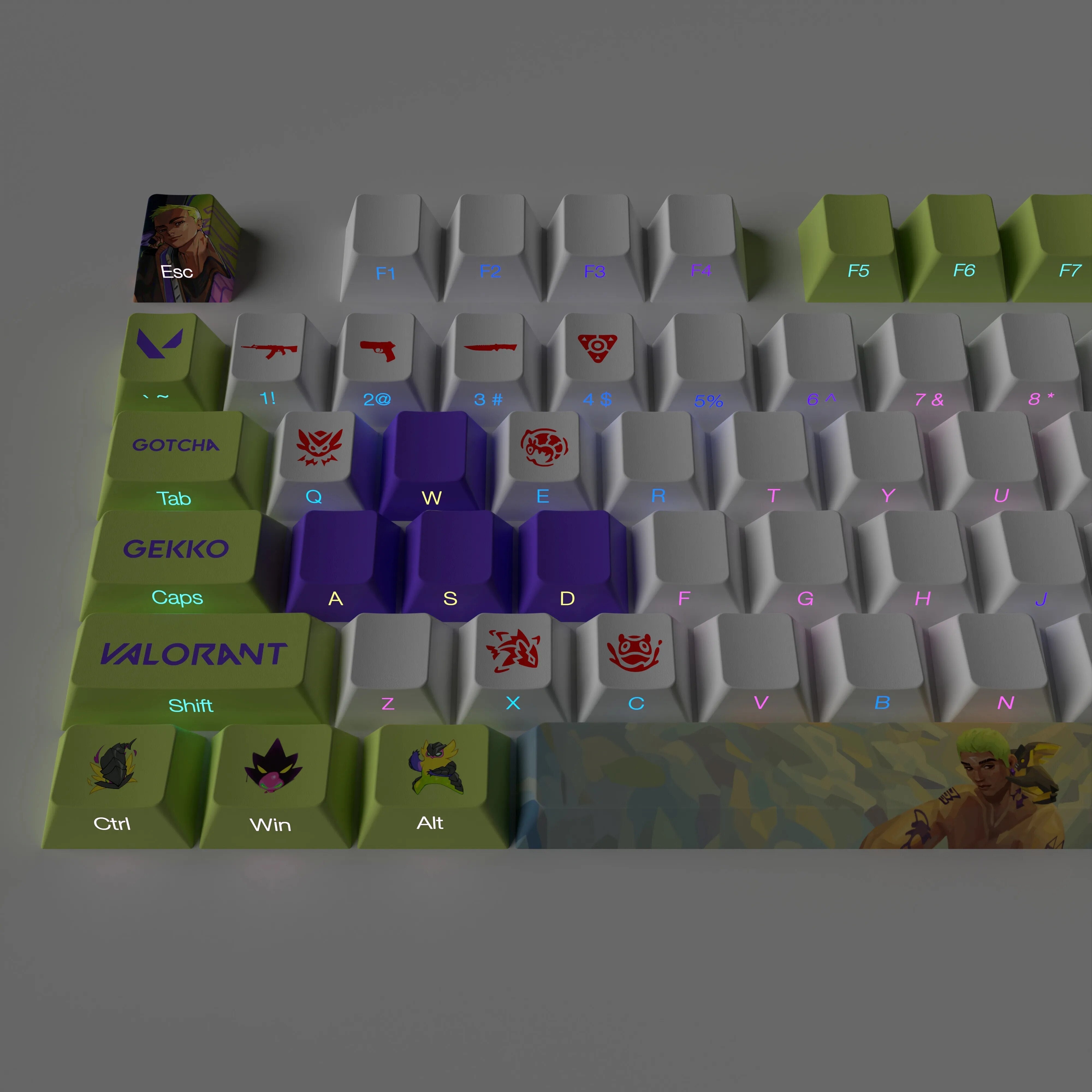 VALORANT gekko KEYCAPS FULL SET TRANSPARENT