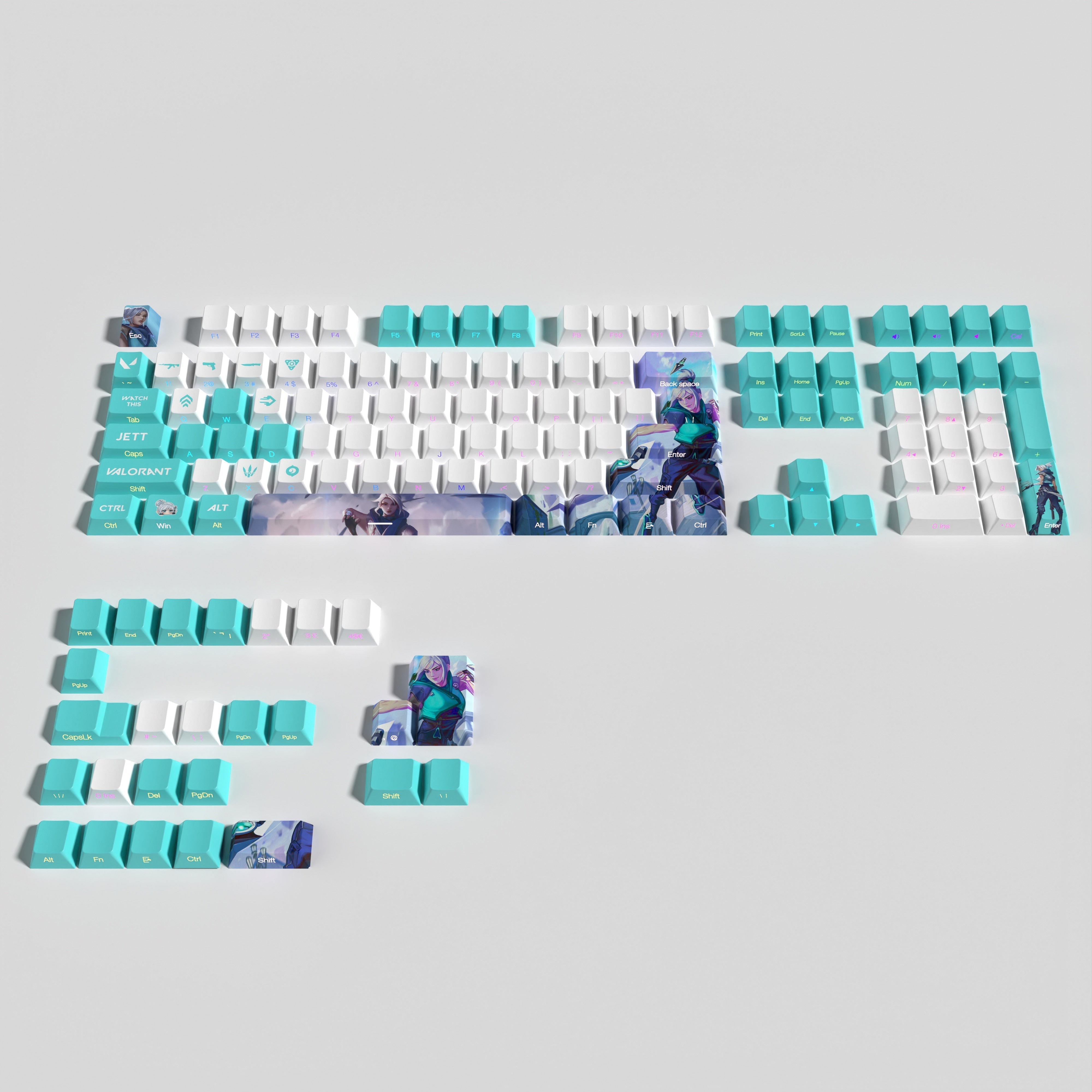 VALORANT JETT keycaps full set Transparent