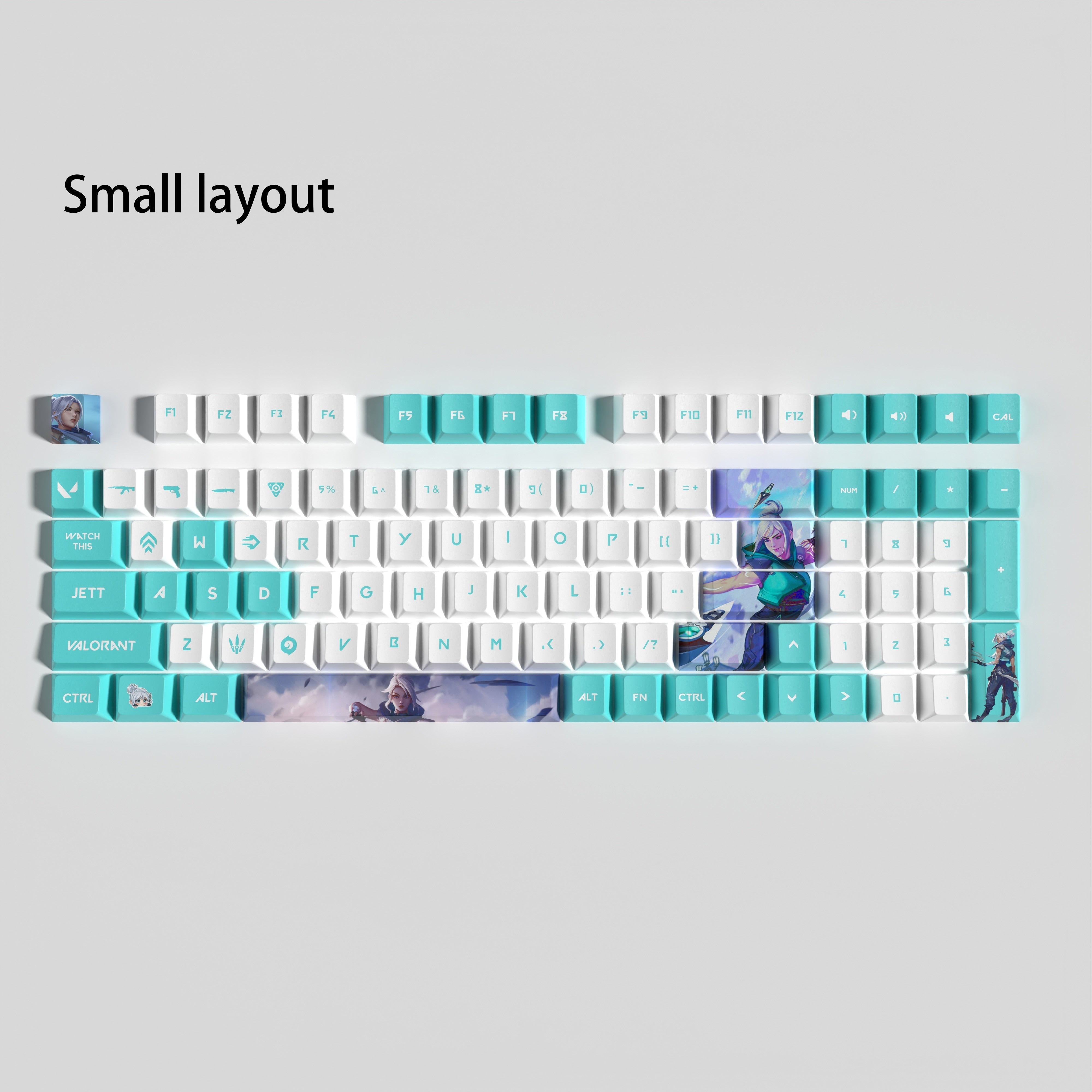 VALORANT JETT keycaps full set Transparent