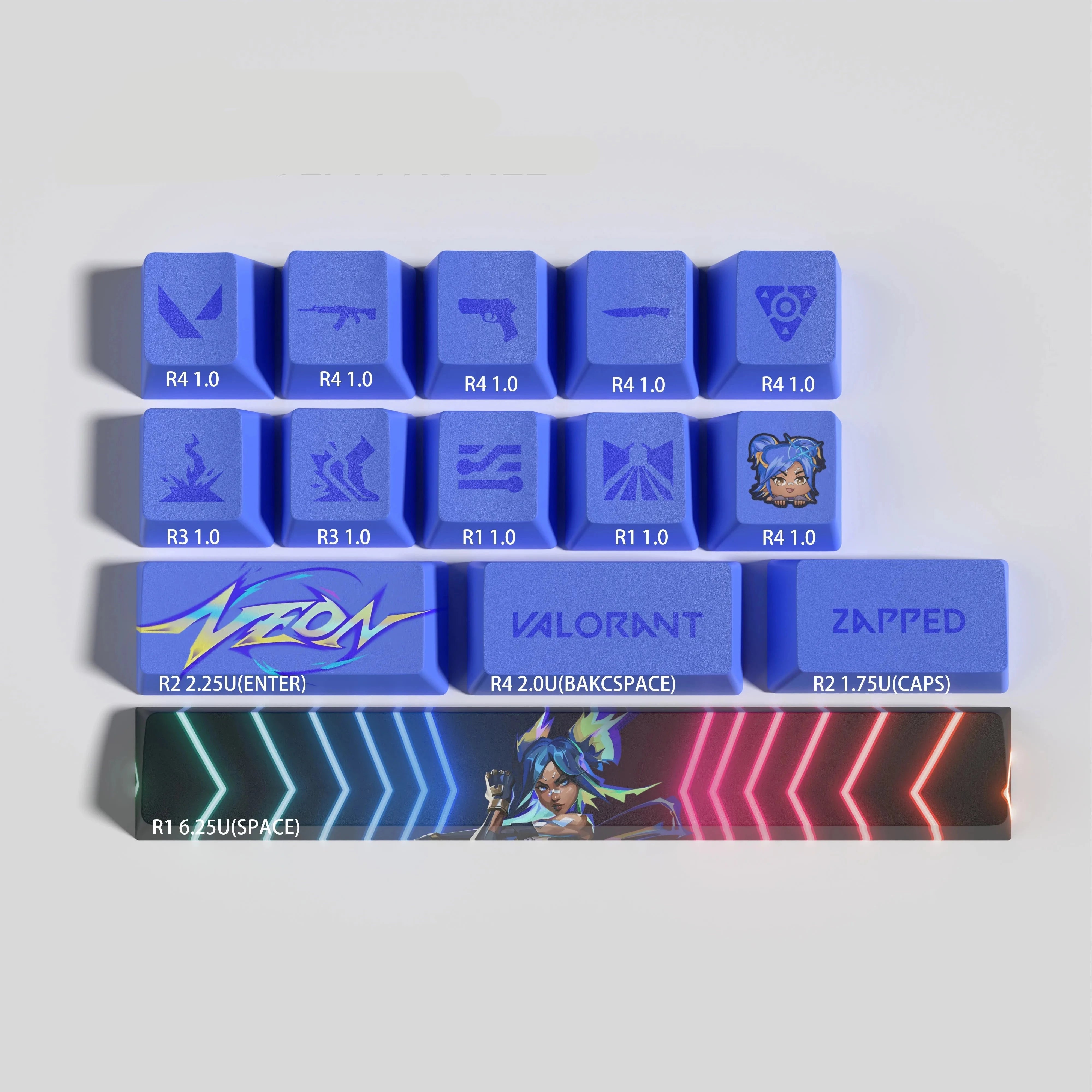 New Valorant design Neon keycaps 14keys